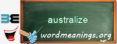 WordMeaning blackboard for australize